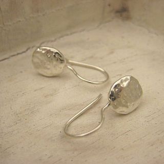 silver beaten disc earrings by tigerlily jewellery