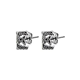 Celtic Letter "E" Pewter Stud Earrings Jewelry