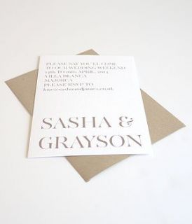 timeless personalised wedding invitation by lola's paperie