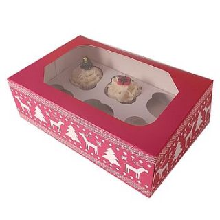 scandinavian christmas cupcake boxes by little cupcake boxes