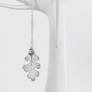 gold or silver dipped oak leaf necklace by eka