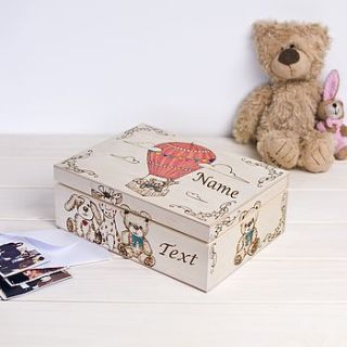 air baloon personalised keepsake box by wooden toy gallery