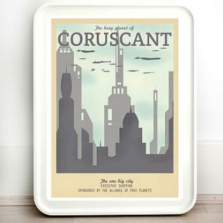 star wars coruscant retro travel print by teacup piranha