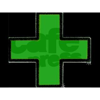 Green Medical Cross (Bold/ black background) Pet T by HashKush