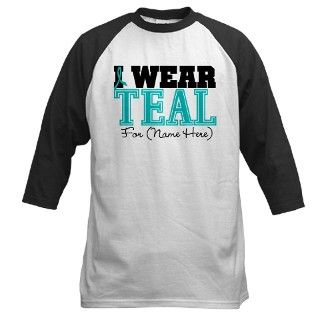 Custom Teal Ovarian Cancer Baseball Jersey by hopeanddreams