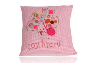 girl's first tooth fair trade cushion by biome lifestyle