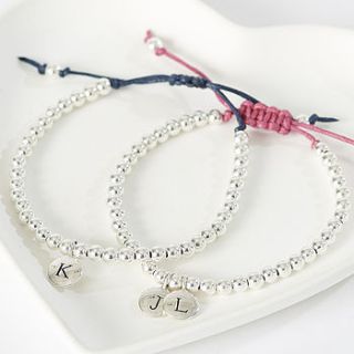 silver initial friendship bracelet by suzy q