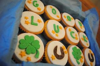 12 good luck cupcakes by the small cake shop