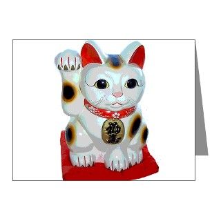 Lucky Cat Note Cards (Pk of 10) by bluesyworld