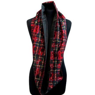 tartan and lace infinity loop scarf by catherine aitken