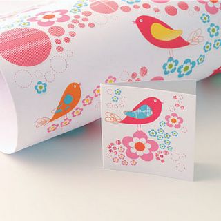 bubble gum gift wrap and gift tag set by allihopa