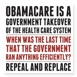 Repeal And Replace Obamacare Square Sticker 3 x 3 by morningdance