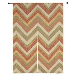 Burnt Orange Burlap Zigzags Curtains by chevroncitystripes