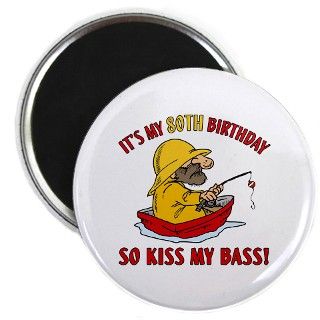 Fishing Gag Gift For 80th Birthday Magnet by birthdaybashed
