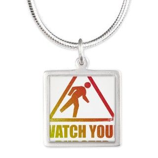 Watch Your Dubstep Silver Square Necklace by AwesomeGiftIdeas