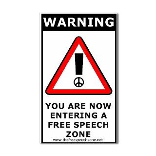 Free SPeech Zone Rectangle Decal by thezonestore