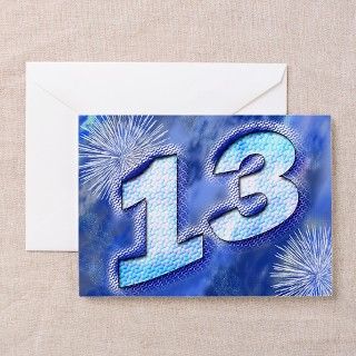 13th birthday card with blue fireworks Greeting Ca by SuperCards