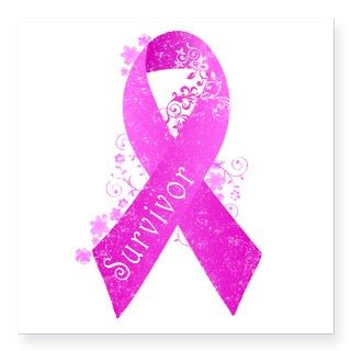 Breast Cancer Survivor Square Sticker 3 x 3 by tmktshirt