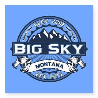 Big Sky Blue Square Sticker 3 x 3 by highaltitudes3
