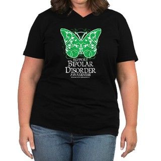 Bipolar Disorder Butterfly Womens Plus Size V Nec by mattmckendrick