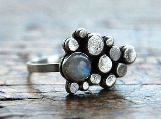 handmade pebble moonstone silver ring by alison moore silver designs