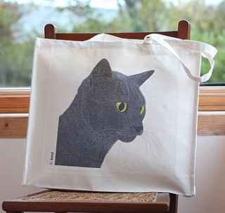 smokey cat canvas bag by bird
