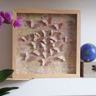 paper cut butterfly map by artstuff