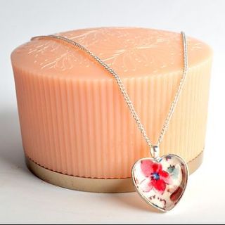 liberty floral heart necklace by poppy valentine