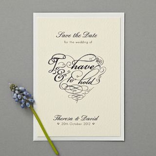 to have and to hold save the date cards by bonnie blackbird