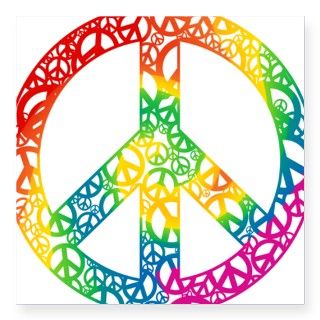 peace peace rainbow.png Square Sticker 3 x 3 by rainbowthree