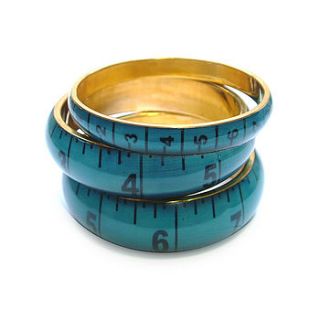 blue tape measure bangle by bloom boutique