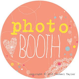 photo booth orange circle sign by rachael taylor