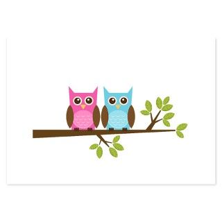 Two Owls on a Branch Invitations by BeachBumming