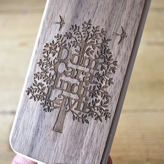 personalised family tree wooden iphone cover by eticuts