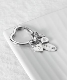 personalised love heart charm keyring by chambers & beau