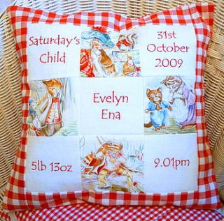 beatrix potter* memory cushion** by tuppenny house designs