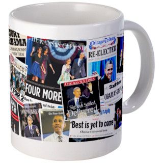 Obama Wins 2012 Newspaper Mug by blue_america