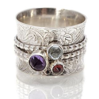 handmade gemstone silver spinning ring by charlotte's web