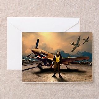 P 40 Curtis Warhawk Pilot Greeting Cards (Pk of 10 by columellaarts