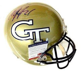 Calvin Johnson Signed Georgia Tech Full Size Helmet Psa/dna V51829 Sports Collectibles