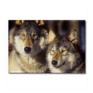 Wolf Mates Rectangle Magnet by dingostuff