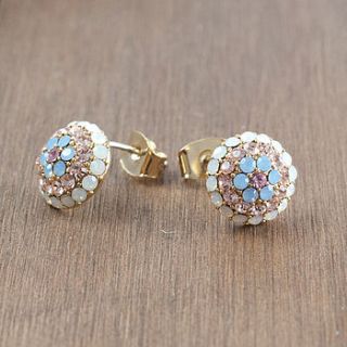 pastel crystal cluster stud earrings by astrid & miyu