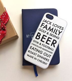 personalised black and white iphone case by tailored chocolates and gifts