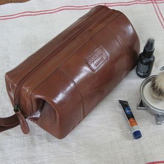leather washbag by chapel cards