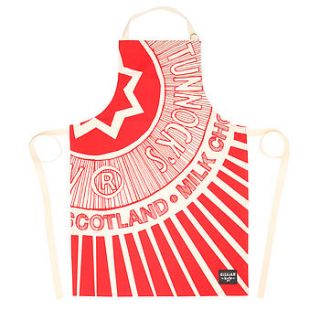 tunnock's teacake wrapper apron by gillian kyle