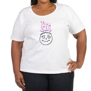 Hi (creepy, but cute face) Plus Size T Shirt by listing store 112414696