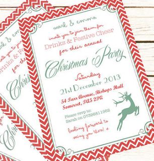 personalised 'christmas party' invitations by precious little plum