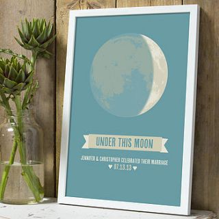 'under this moon' personalised print by the drifting bear co.