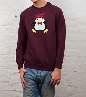 men's novelty penguin christmas jumper by not for ponies