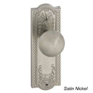 Grandeur Hardware PARFAVAP 821365 GS40 Privacy AP Antique Pewter Door Hardware Parthenon Long Plate With Fifth Ave Knob Latchsets   Doorknobs  